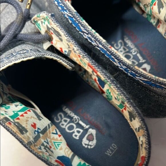 Cute Lace Up Denim Wedge Heel Chucka Booties from Bob's by Sketchers Womens 10 - Picture 5 of 10